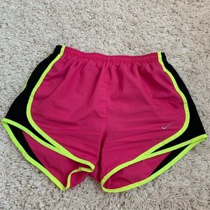 Nike Pink/yellow classic running shorts